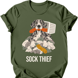 Great Dane Sock Thief T Shirt Gift For Dog Lover