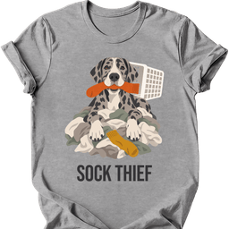 Great Dane Sock Thief T Shirt Gift For Dog Lover