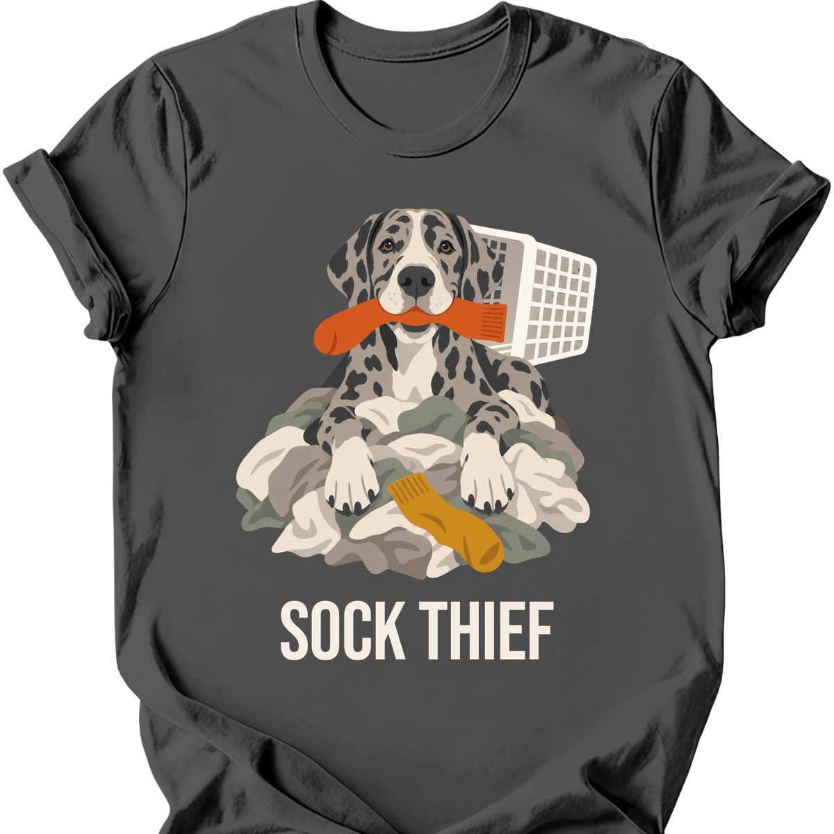Great Dane Sock Thief T Shirt Gift For Dog Lover