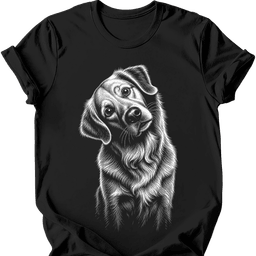 Golden Retriever Tilted Dog T Shirt Gift For Dog Lover