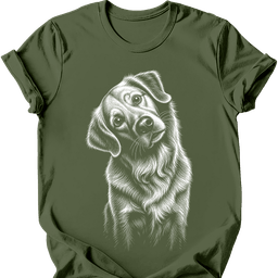 Golden Retriever Tilted Dog T Shirt Gift For Dog Lover