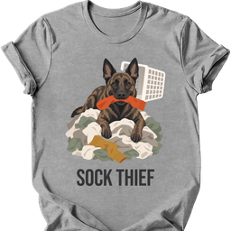 Dutch Shepherd Sock Thief T Shirt Gift For Dog Lover