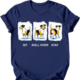 Jack Russell Sit Roll Over Stay T Shirt Gift For Dog Lover