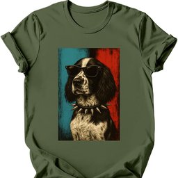English Springer Spaniel Punk Dog T Shirt Gift For Dog Lover
