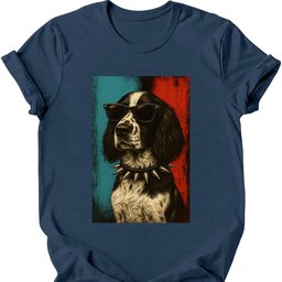 English Springer Spaniel Punk Dog T Shirt Gift For Dog Lover