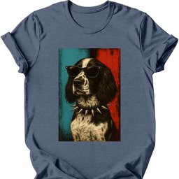 English Springer Spaniel Punk Dog T Shirt Gift For Dog Lover