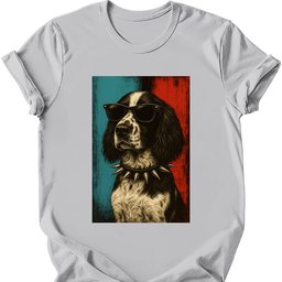 English Springer Spaniel Punk Dog T Shirt Gift For Dog Lover