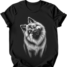Keeshond Tilted Dog T Shirt Gift For Dog Lover