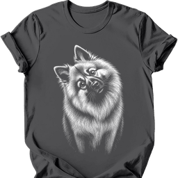 Keeshond Tilted Dog T Shirt Gift For Dog Lover