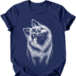 Keeshond Tilted Dog T Shirt Gift For Dog Lover