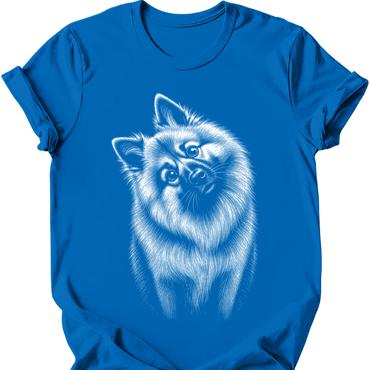 Keeshond Tilted Dog T Shirt Gift For Dog Lover