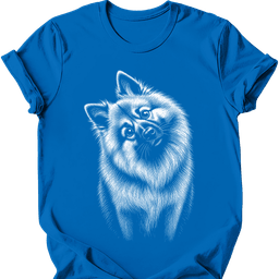 Keeshond Tilted Dog T Shirt Gift For Dog Lover