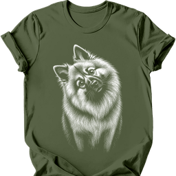 Keeshond Tilted Dog T Shirt Gift For Dog Lover