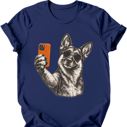 German Shepherd Selfie Dog T Shirt Gift For Dog Lover
