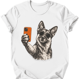 German Shepherd Selfie Dog T Shirt Gift For Dog Lover