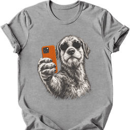 Irish Wolfhound Selfie Dog T Shirt Gift For Dog Lover