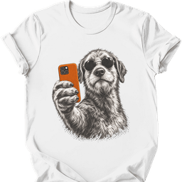 Irish Wolfhound Selfie Dog T Shirt Gift For Dog Lover