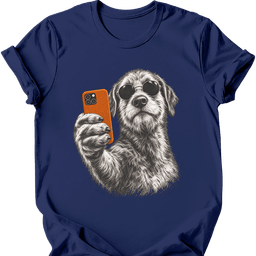 Irish Wolfhound Selfie Dog T Shirt Gift For Dog Lover