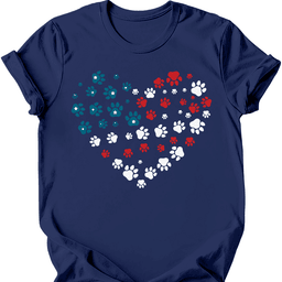 Heart Flag T Shirt Gift For Dog Lover