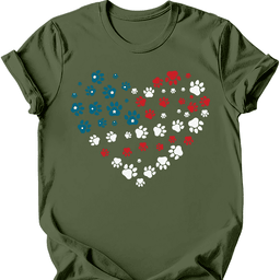 Heart Flag T Shirt Gift For Dog Lover