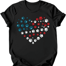 Heart Flag T Shirt Gift For Dog Lover