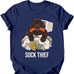 Newfoundland Sock Thief T Shirt Gift For Dog Lover