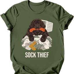 Newfoundland Sock Thief T Shirt Gift For Dog Lover