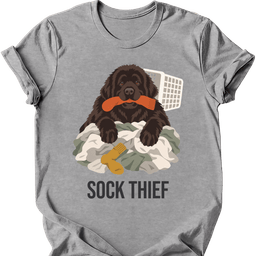 Newfoundland Sock Thief T Shirt Gift For Dog Lover