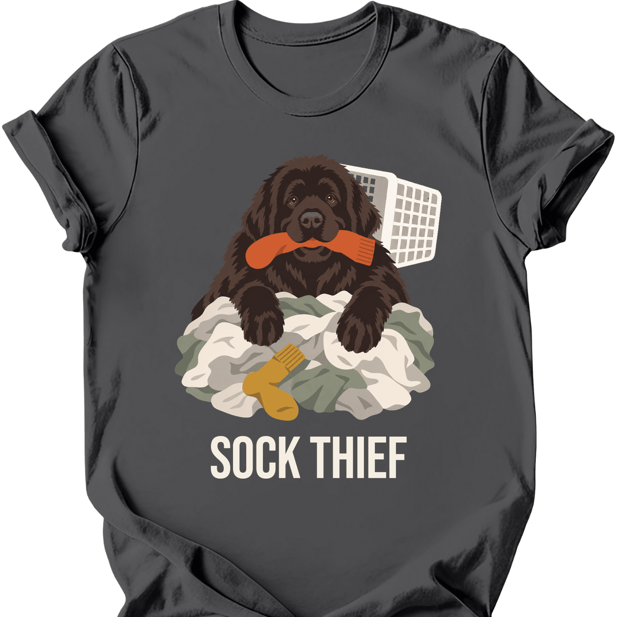 Newfoundland Sock Thief T Shirt Gift For Dog Lover