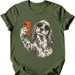 English Setter Selfie Dog T Shirt Gift For Dog Lover