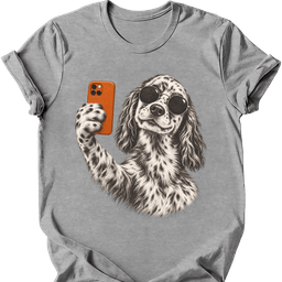 English Setter Selfie Dog T Shirt Gift For Dog Lover