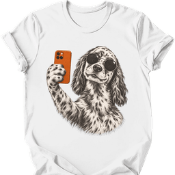 English Setter Selfie Dog T Shirt Gift For Dog Lover