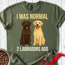 I Was Normal 2 Labradors Ago T Shirt Gift For Dog Lover