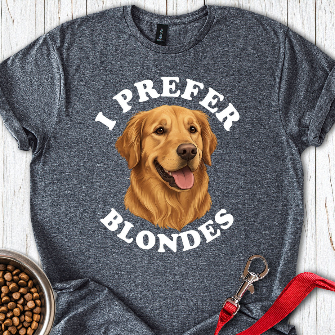 I Prefer Blondes Golden Retriever T Shirt Gift For Dog Lover