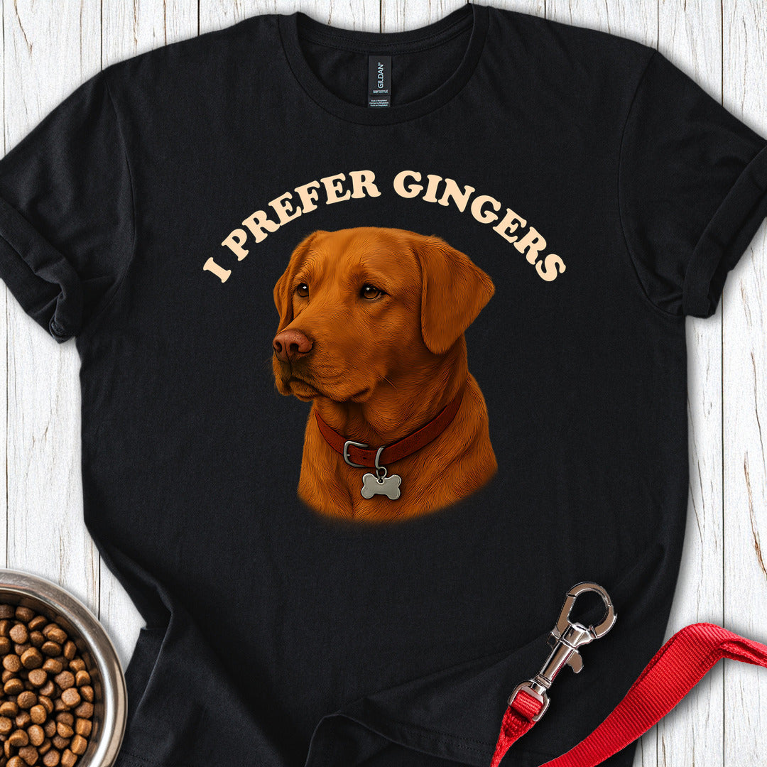 I Prefer Gingers Fox Red Labs T Shirt Gift For Dog Lover