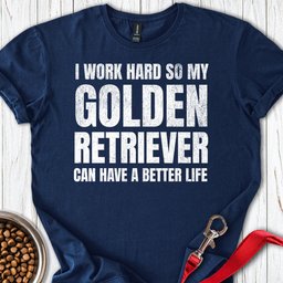 I Work For My Golden Retriever T Shirt Gift For Dog Lover