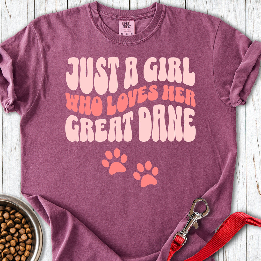 Just A Girl Who Loves Her Great Dane Premium Tee Gift For Dog Lover