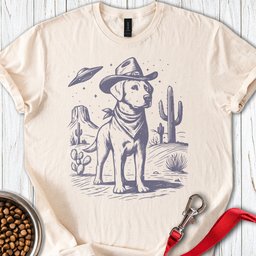 Labrador Cowboy Ufo T Shirt Gift For Dog Lover