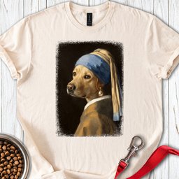 Lab With A Pearl Earring T Shirt Gift For Dog Lover