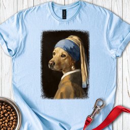 Lab With A Pearl Earring T Shirt Gift For Dog Lover