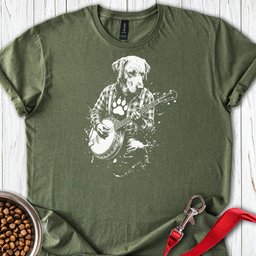Labrador Banjo T Shirt Gift For Dog Lover