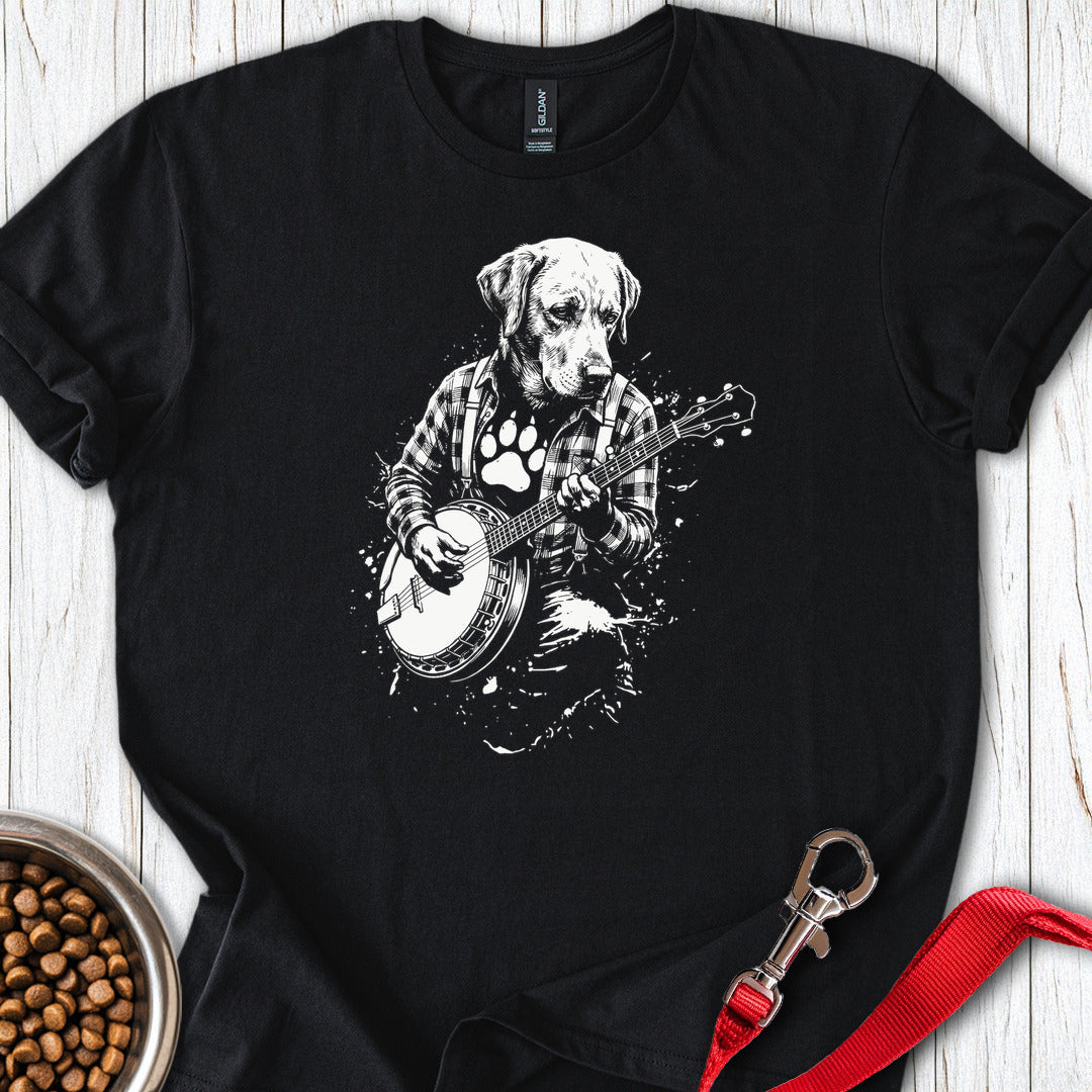 Labrador Banjo T Shirt Gift For Dog Lover