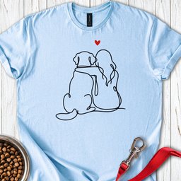 Labrador And Girl Love T Shirt Gift For Dog Lover