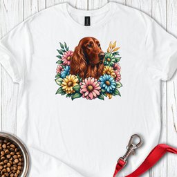 Irish Setter Flower Wreath T Shirt Gift For Dog Lover