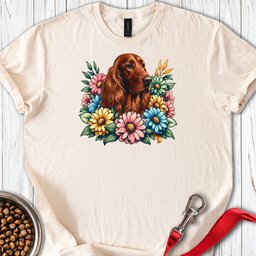 Irish Setter Flower Wreath T Shirt Gift For Dog Lover