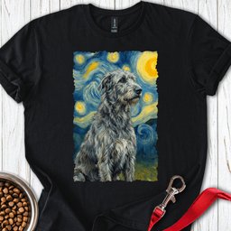 Irish Wolfhound Van Gogh T Shirt Gift For Dog Lover