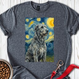 Irish Wolfhound Van Gogh T Shirt Gift For Dog Lover
