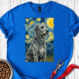Irish Wolfhound Van Gogh T Shirt Gift For Dog Lover