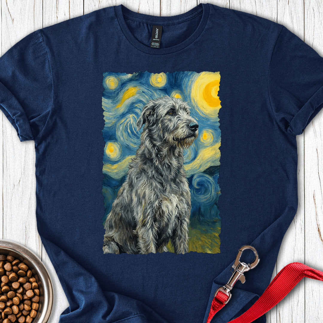 Irish Wolfhound Van Gogh T Shirt Gift For Dog Lover