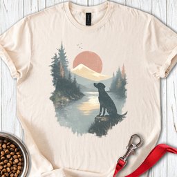 Labrador At The Lake T Shirt Gift For Dog Lover